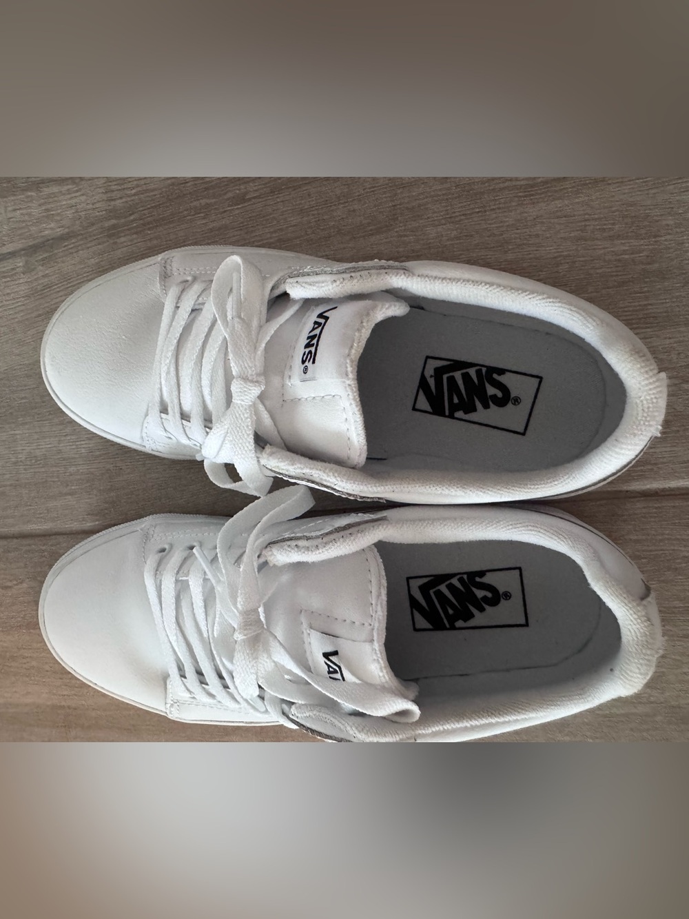 Vans Woman’s White Low-Top Lace-Up Sneakers - Picture 3 of 4